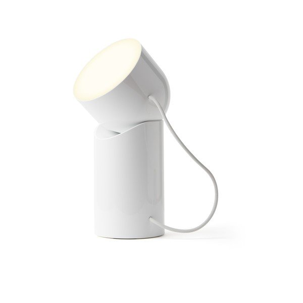 Bela LED namizna svetilka (višina 14 cm) Orbe – Lexon