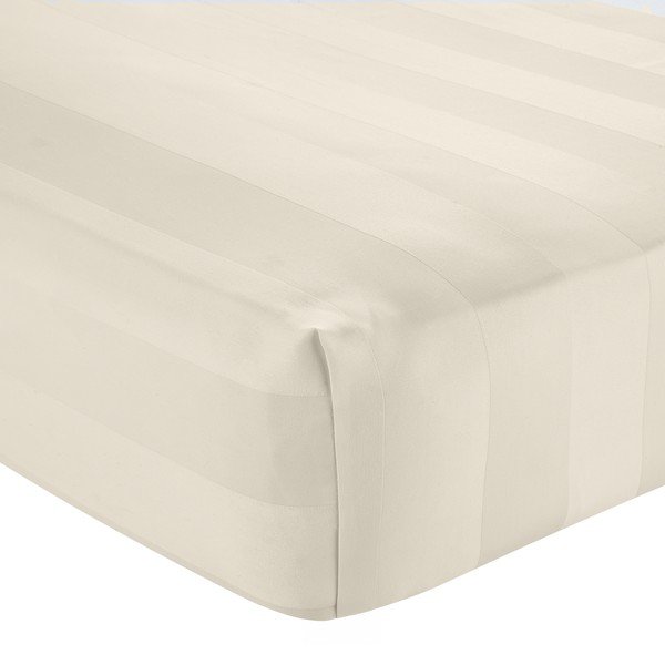 Kremno bela napenjalna satenasta rjuha 185x200 cm So Soft Satin Stripe – Catherine Lansfield