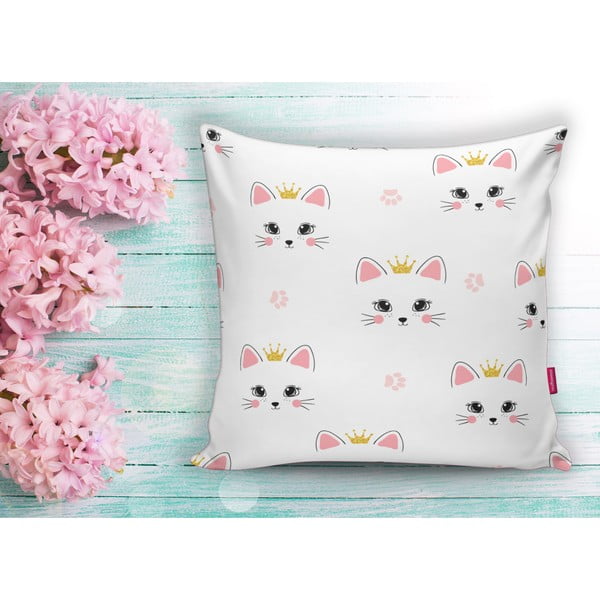 Otroška prevleka za blazino 43x43 cm White Pink Cat – Mila Home-image-1
