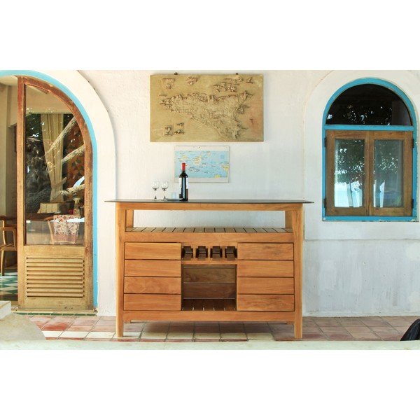 Vrtna barska miza iz masivnega tika 160x90 cm Navy – Ezeis-image-1