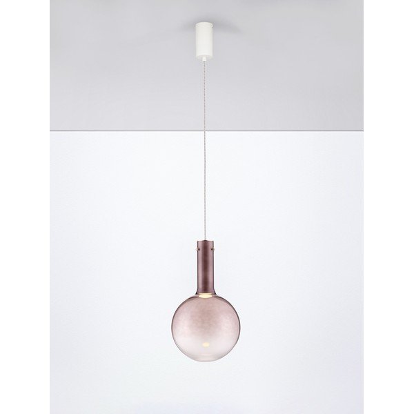 Rjava steklena LED zatemnitvena viseča svetilka ø 25 cm Nostos – Nova Luce-image-3