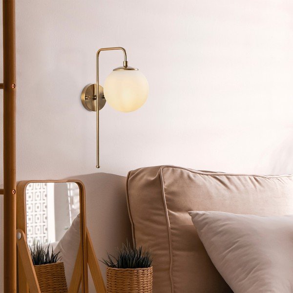 Bela/medeninasta stenska svetilka Viran – Opviq lights-image-1