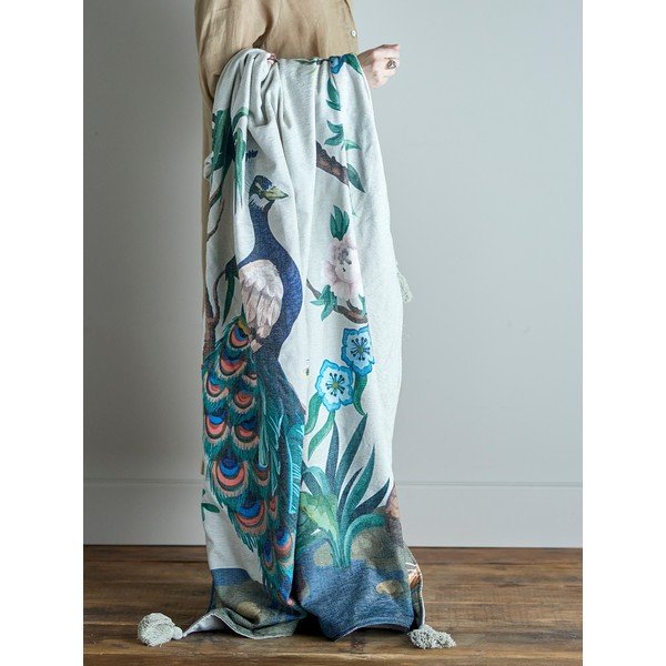 Zelena odeja 130x155 cm Peacock – Bloomingville-image-1