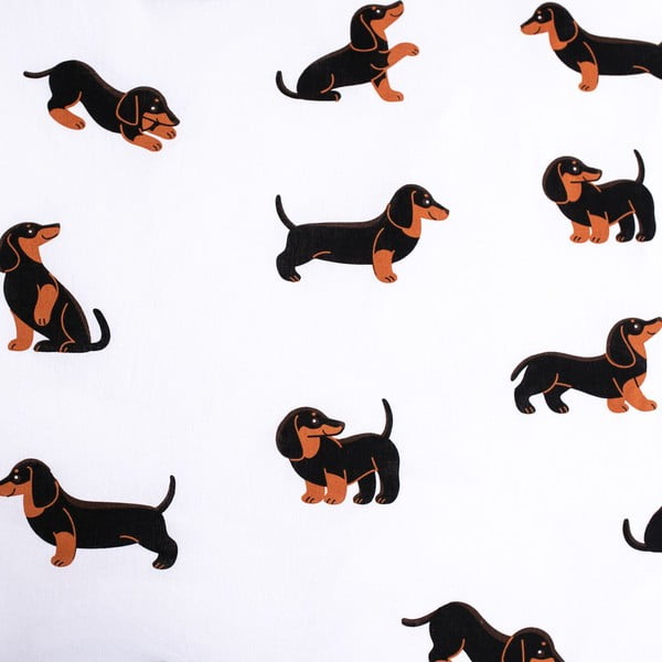 Črno-bela enojna bombažna otroška posteljnina 140x200 cm Dachshund – Jerry Fabrics-image-4