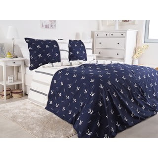 Temno modra enojna posteljnina iz krepa 140x200 cm Exclusive – B.E.S.