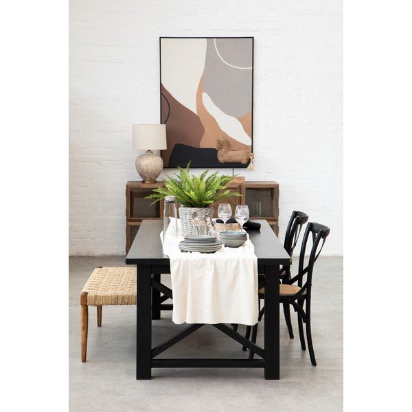 Črn jedilni stol iz masivnega hrasta Lyon – Premier Housewares-image-3