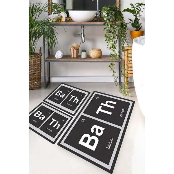 Črne kopalniške preproge v kompletu 3 ks 60x100 cm Barium – Foutastic-image-1