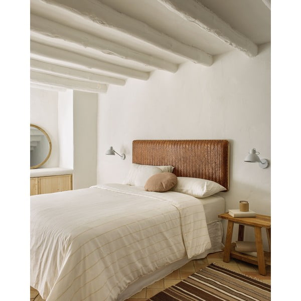 Rjavo usnjeno vzglavje 163x60 cm Natesa – Kave Home-image-1