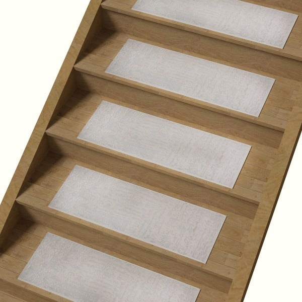 Kremno beli bombažni komplet preprog za stopnice 16 ks 25x65 cm Milano Beyaz – Vitaus-image-2