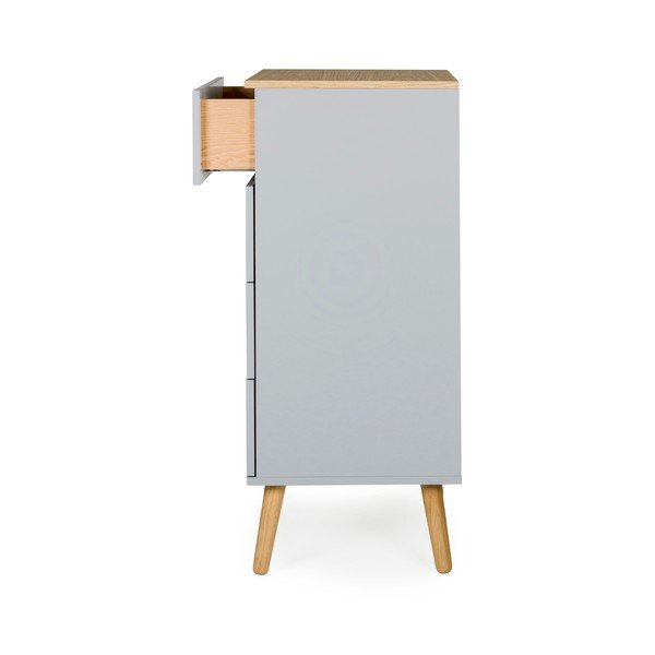 Siva komoda s hrastovimi nogami Tenzo Dot, širina 55 cm-image-4