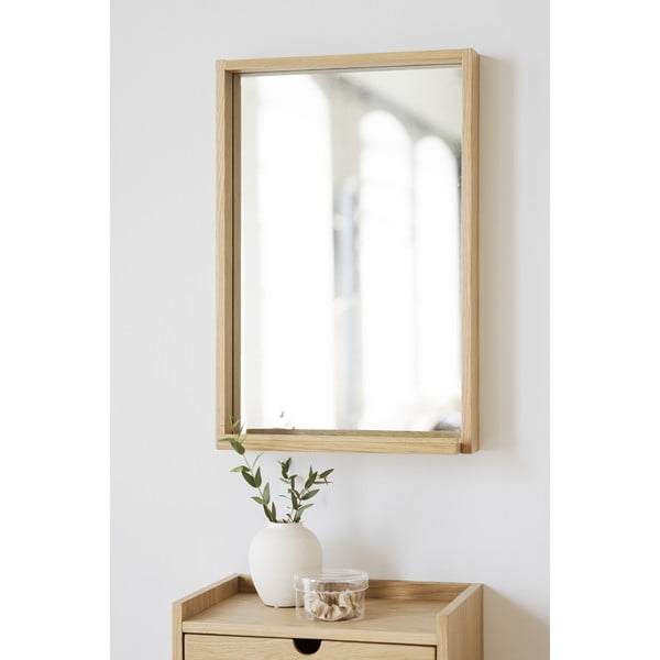 Stenska/s policami nočna omarica iz masivnega hrasta v naravni barvi Hillmond – Rowico-image-4