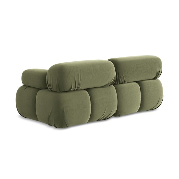 Svetlo zelena žametna sedežna garnitura 190 cm Lokua – Makamii-image-4