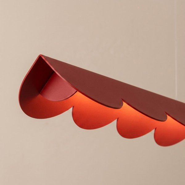 Rdeča aluminijasta LED viseča svetilka BISCUIT – Thoro-image-4