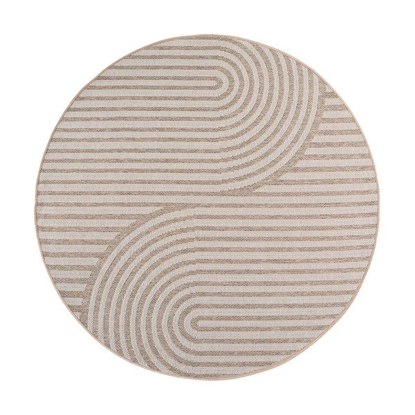 Bež okrogla notranja in zunanja preproga ø 80 cm Desert 1301 – Ayyildiz Carpets