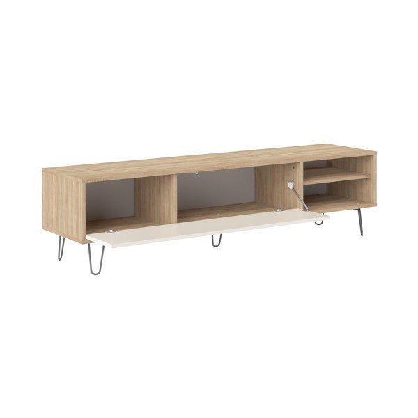 Kremasto bela TV omarica v hrastovem dekorju 165x44 cm Aero - TemaHome -image-3
