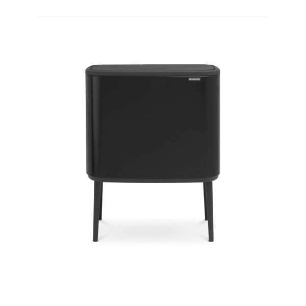Mat črn jeklen koš za smeti za ločevanje odpadkov na dotik 34 l Bo Touch Bin – Brabantia-image-3