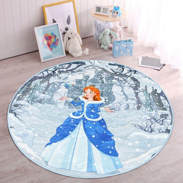Modra otroška preproga ø 100 cm Comfort – Mila Home-image-4