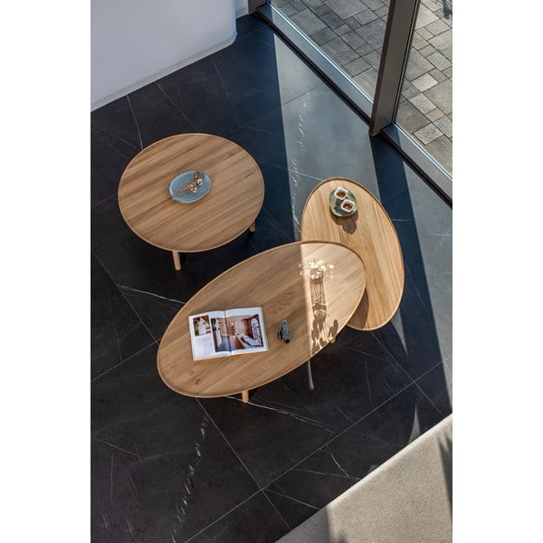 Hrastova mizica v naravni barvi 65x120 cm Mu - Gazzda-image-1