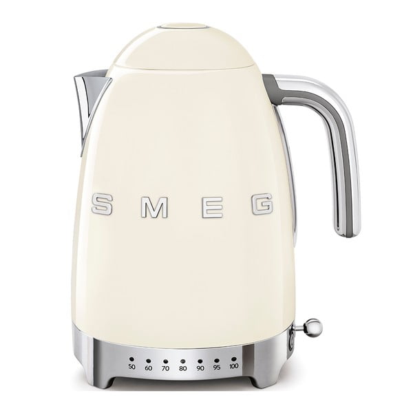 Kremno bel grelnik vode iz nerjavečega jekla 1,7 l Retro Style – SMEG