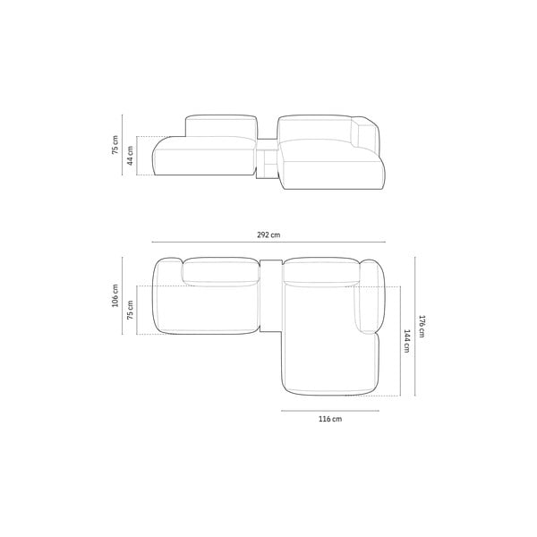 Temno modra kotna sedežna garnitura (desni kot) Martina – Micadoni Home-image-4
