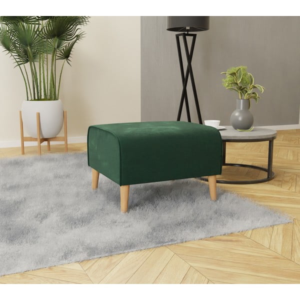 Temno zelen žameten tabure Carole – Ropez-image-2