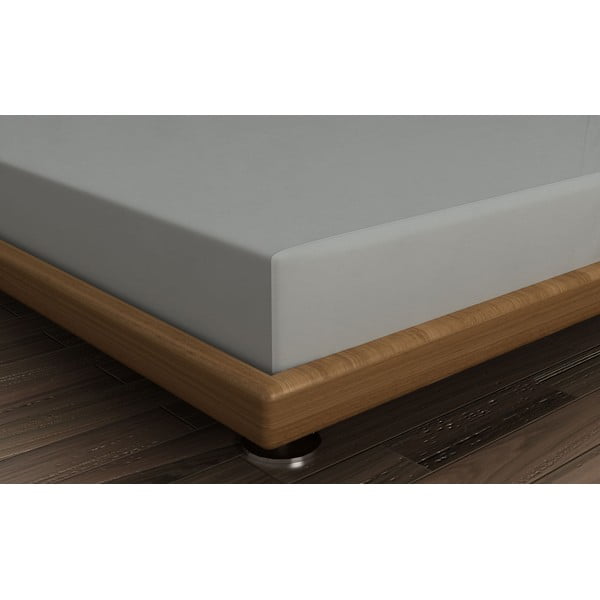 Temno siva bombažna napenjalna rjuha 160x200 cm - Mijolnir-image-1