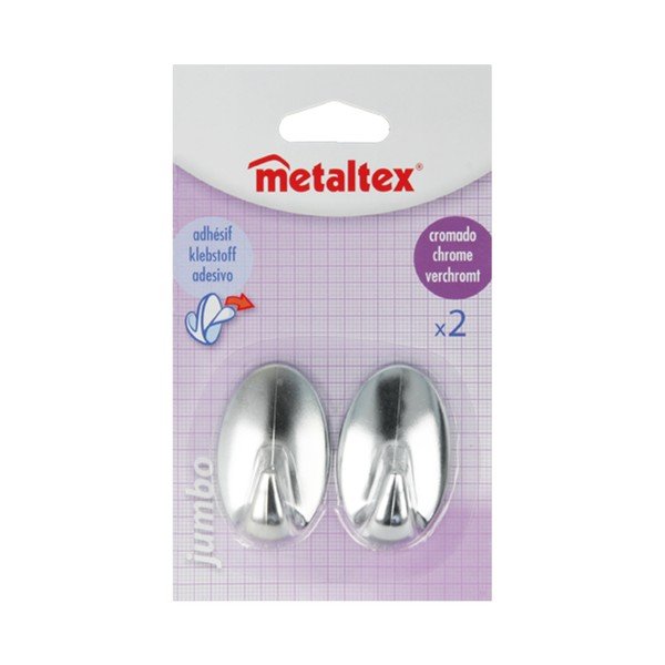 Komplet 2 plastičnih samolepilnih kavljev Metaltex Greg-image-2