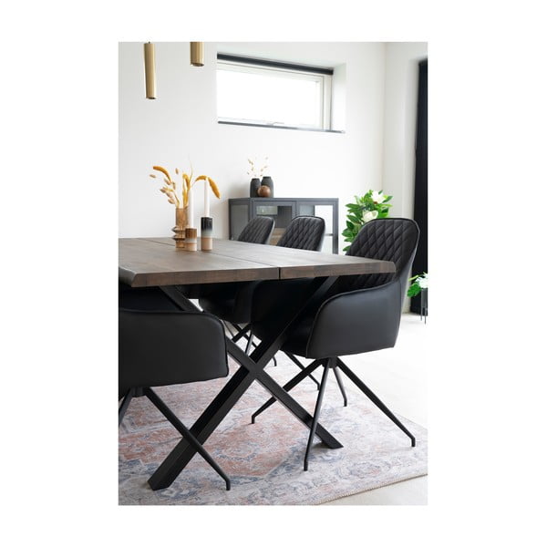Črn oblazinjen jedilni stol Harbo – House Nordic-image-4
