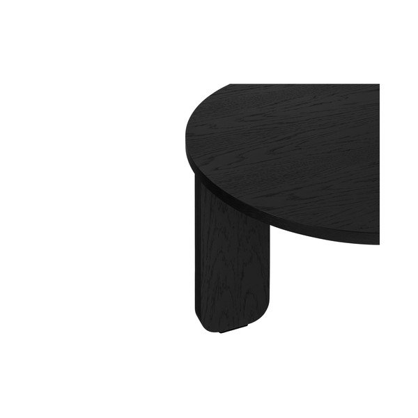 Črna okrogla klubska mizica z mizno ploščo v hrastovem dekorju ø 55 cm Kuvu – noo.ma-image-4