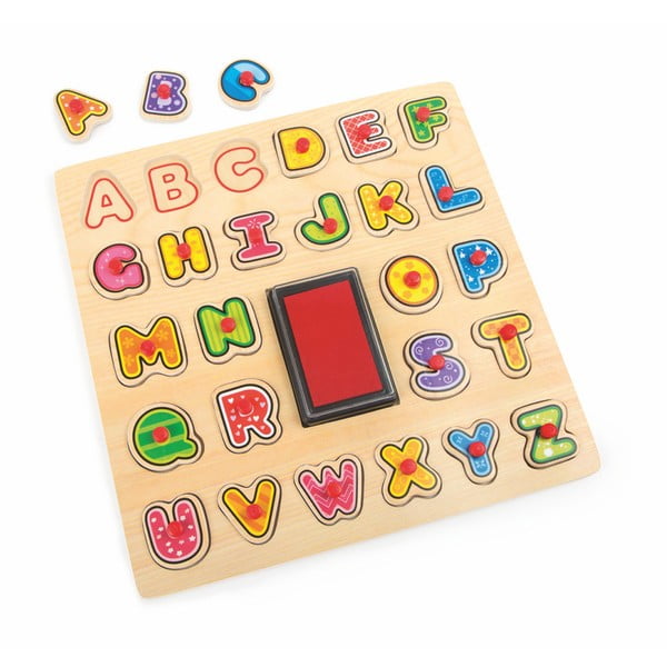 Lesena igrača Legler ABC Stamp & Puzzle