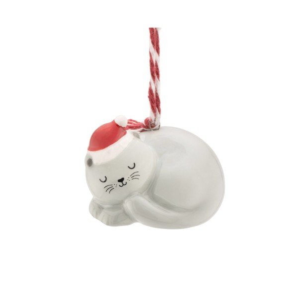 Keramičen okrasek za jelko 4 cm Sleeping Cat – Sass & Belle
