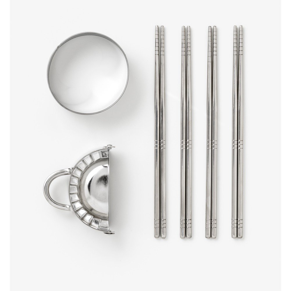 Bež komplet jedilnih paličic iz nerjavečega jekla za 4 osebe The Essentials - Dumpling Tools