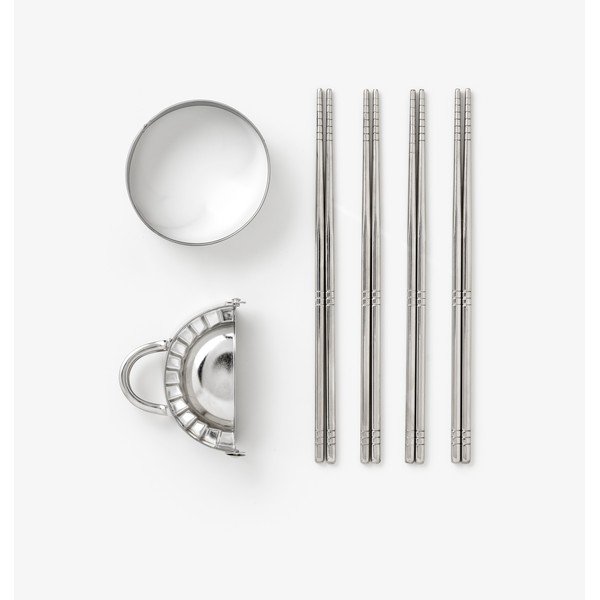 Bež komplet jedilnih paličic iz nerjavečega jekla za 4 osebe The Essentials - Dumpling Tools – Printworks-image-3