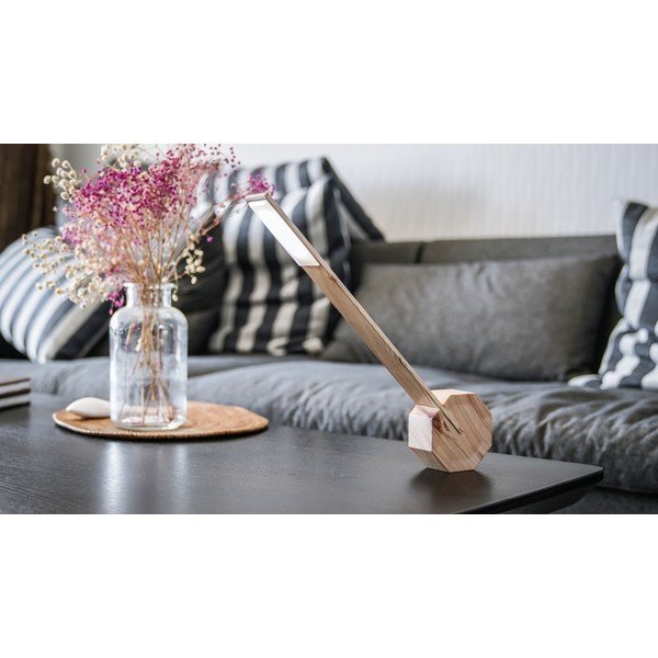 Svetlo rjava LED namizna svetilka (višina 38 cm) Octagon One – Gingko-image-1