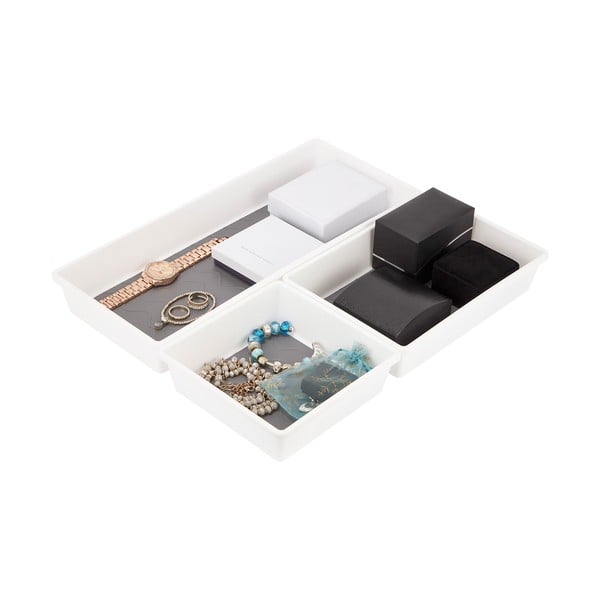 Komplet 3 sivo-belih predalčkov proti drsenju Addis-image-1