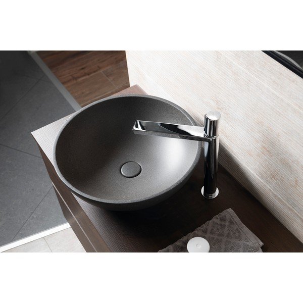 Temno siv betonski okrogel umivalnik ø 44 cm Turf – Sapho-image-1