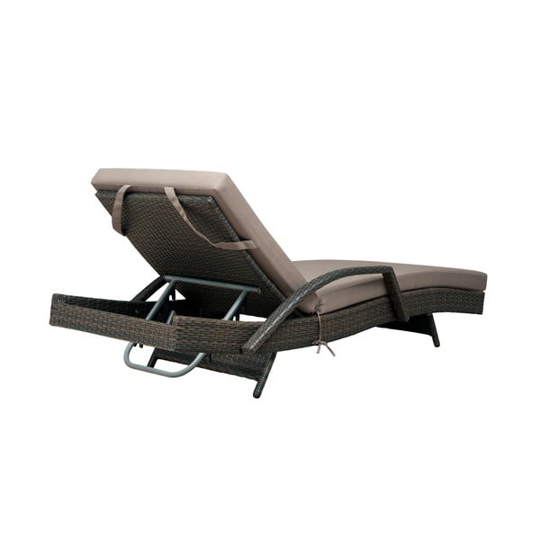 Rjav/bež vrtni ležalnik iz umetnega ratana Redondo – Unique Furniture-image-4