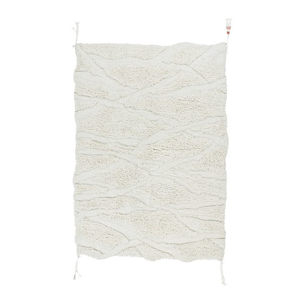 Bela pralna ročno tkana volnena preproga 170x240 cm Enkang Ivory – Lorena Canals