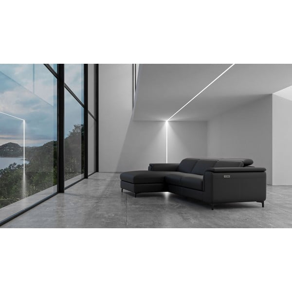 Temno siva usnjena kotna sedežna garnitura (z levim kotom) Brito – MESONICA-image-1