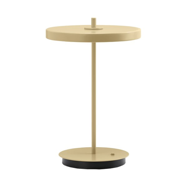 Svetlo rumena kovinska LED namizna svetilka s kovinskim senčilom (višina 31 cm) Asteria Move – UMAGE