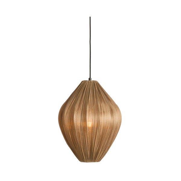 Rjava viseča svetilka s tekstilnim senčilom ø 12 cm Verita – Light & Living-image-1