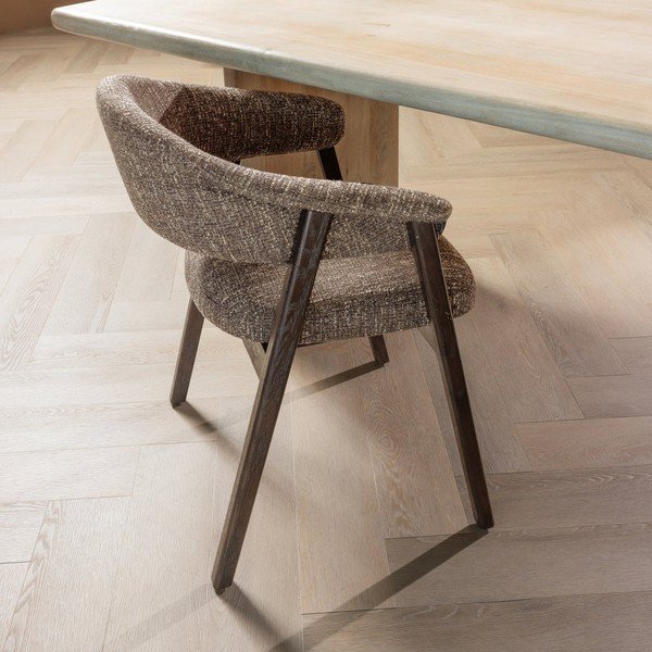 Rjav oblazinjen jedilni stol z nasloni za roke Tunar – WOOOD-image-1