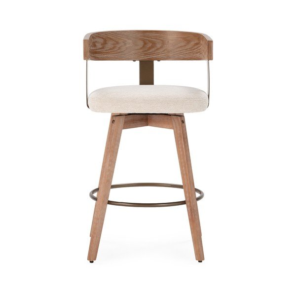 Kremno beli/v naravni barvi oblazinjeni barski stoli v kompletu z nasloni za roke 2 ks Ilia – MOME-image-3