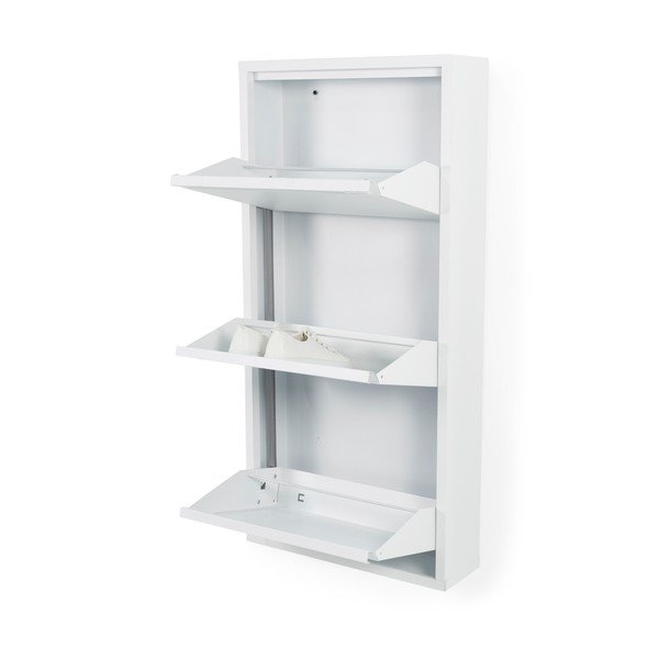 Bela kovinska preklopna omarica za čevlje 50x103x15 cm Billy – Spinder Design-image-2