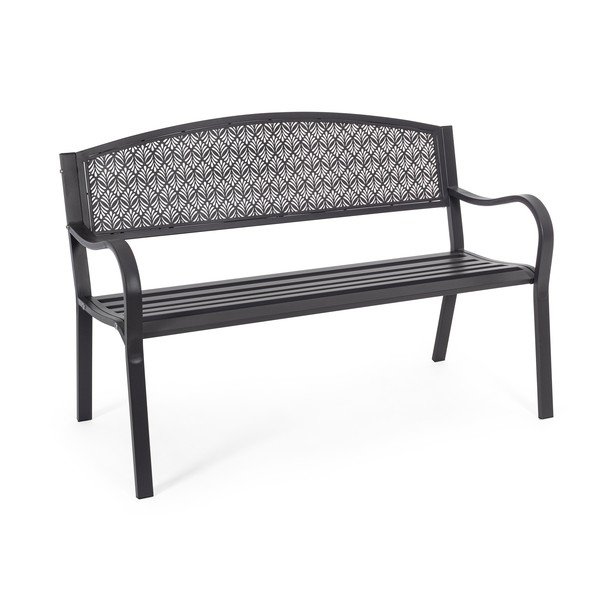 Antracitno siva kovinska vrtna klop Lizette – Bizzotto-image-2