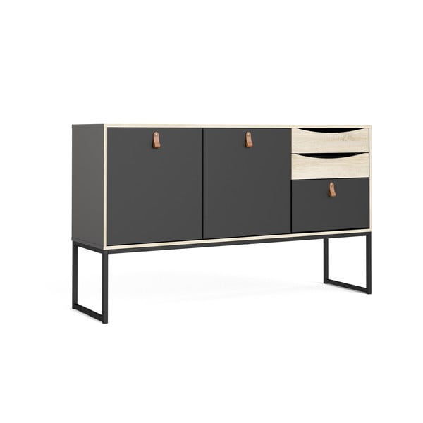 Črna komoda Tvilum Stubbe, 147 x 87 cm-image-3