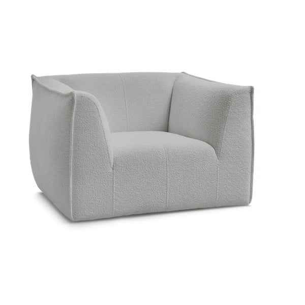 Svetlo siv fotelj iz tkanine bouclé Giorgia – Bobochic Paris