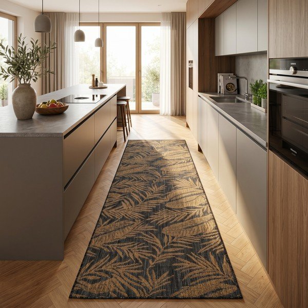 Črn/rjav zunanji in notranji tekač 80x250 cm Mira 1451 – Ayyildiz Carpets-image-1