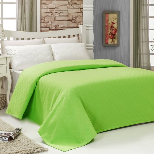Prevleka za posteljo Pique Green, 200 x 240 cm