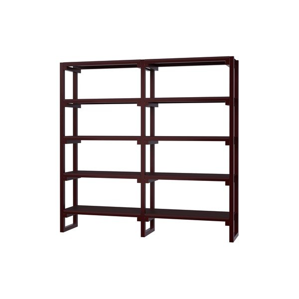 Bordo rdeč regal iz masivne bukve 184x180x37 cm Noru – noo.ma